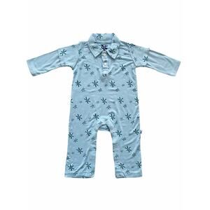 NWT Kickee Pants Long Sleeve Polo Romper Size 3-6m